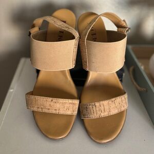 Kork-Ease Tan Cork Strap Wedge Sandals size 9